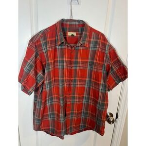 Hobbs Creek Mens Button Down Shirt Plaid Red XL